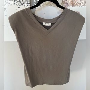 Babaton shoulder padded v-neck shirt - S